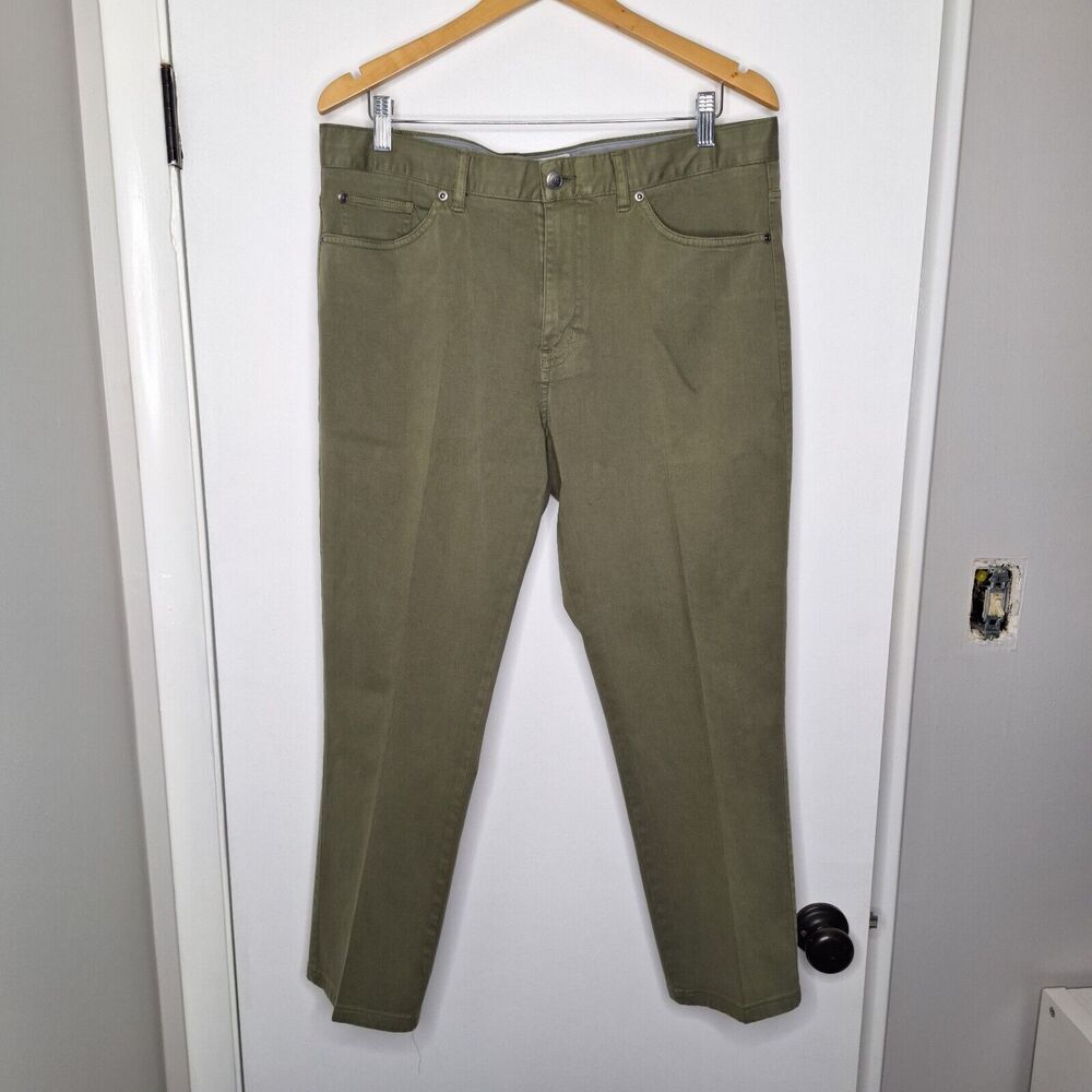 Peter Millar Ultimate Sateen Pants Mens 36x26.5 Green Five-Pocket Stretch Casual